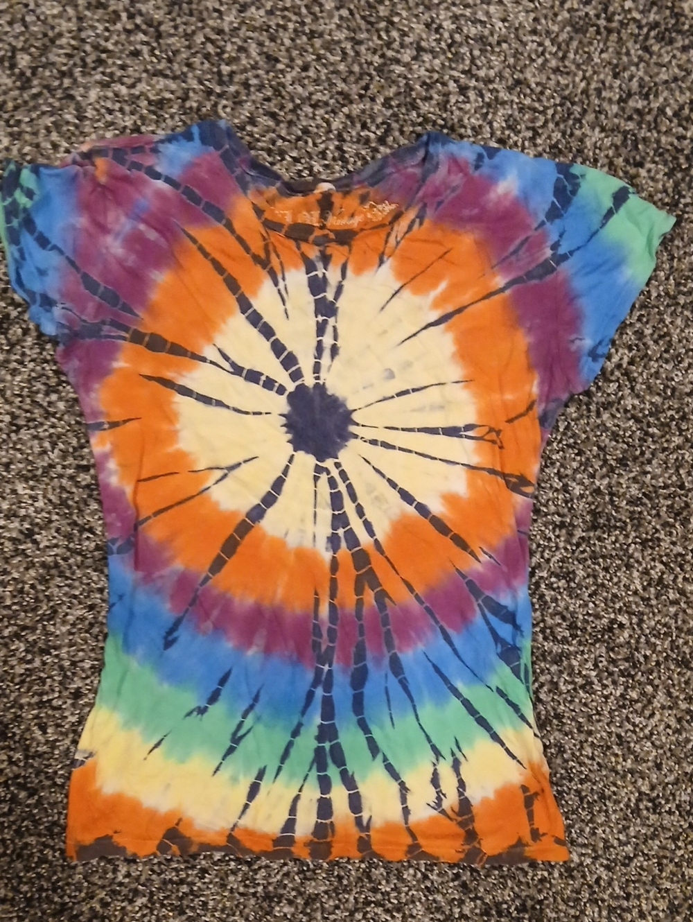 L.O.L. Vintage  Tie-Dye Tee in Orange Blue Purple Green